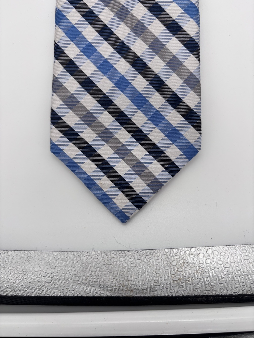 Nautica Blue and Gray Plaid Men's Tie